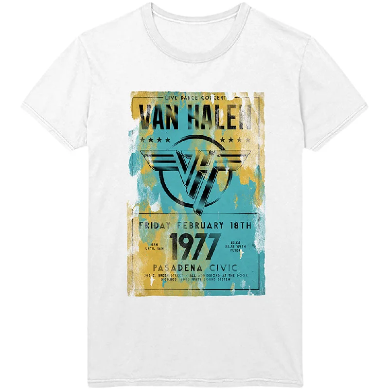 Van Halen | Official Band T-Shirt | Pasadena '77 Front Pockets Side Pockets Patch Pockets