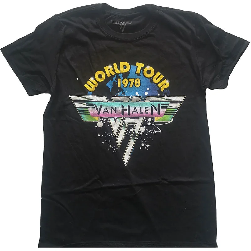Van Halen | Official Band T-Shirt | World Tour '78 Full Colour Terry Blend Velvet Blend Canvas Blend Van Halen | Official Band T-Shirt | World Tour '78 Full Colour Terry Blend Velvet Blend Canvas Blend