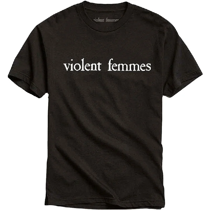 Violent Femmes T-Shirt: White Vintage Logo Iron Safe Non-Iron Wrinkle Free