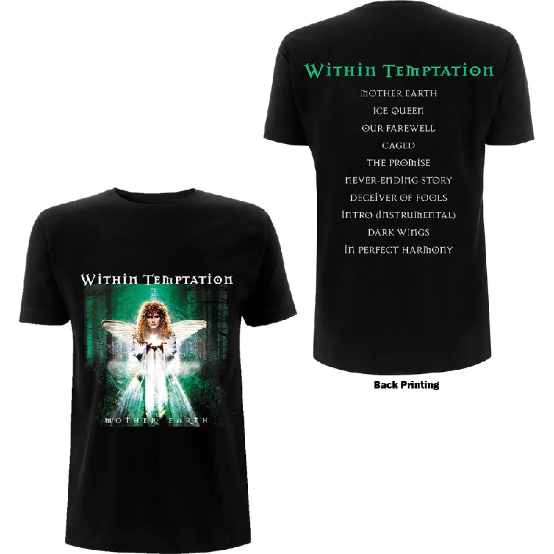Within Temptation | Official Band T-Shirt | Mother Earth (Back Print) Solid Color Striped Floral Within Temptation | Official Band T-Shirt | Mother Earth (Back Print) Solid Color Striped Floral