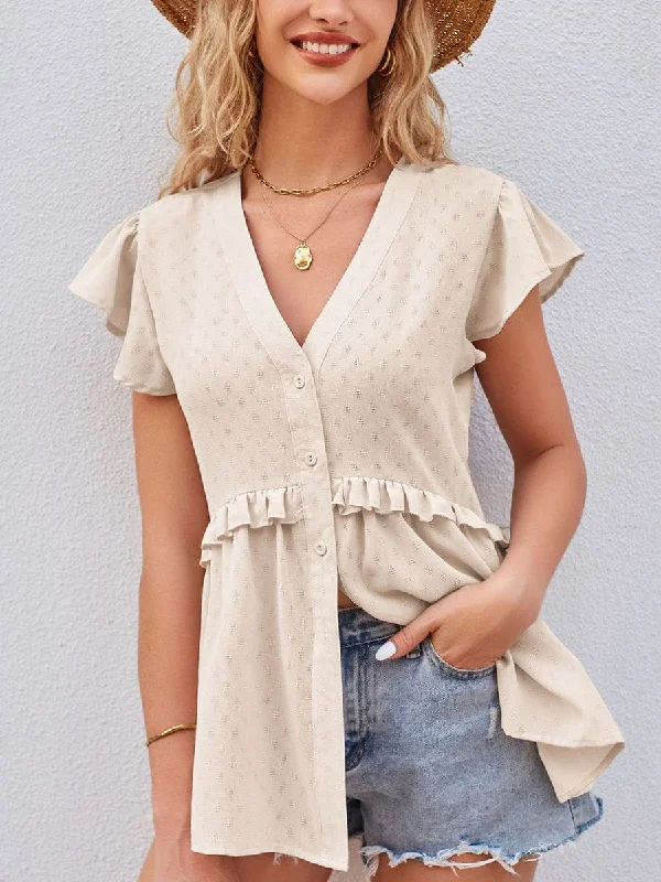 Sheer Waist Detail Short Sleeve T-Shirt Cozy Warm Stylish