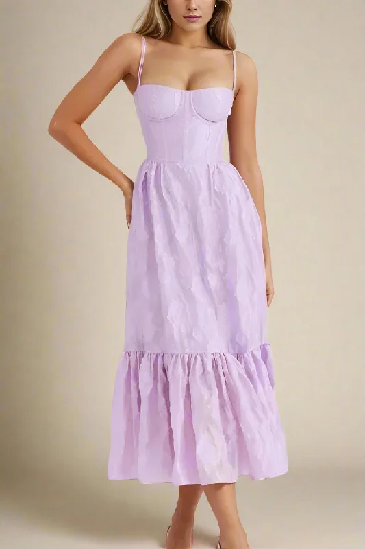 Cameron Bodycon Midi Dress - Violet Chic Lace Detail Midi Dress