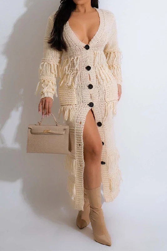 Tassel Patchwork Elegant Single Breasted Knitted Midi Dress Comfortable Floral Print Midi Dress Tassel Patchwork Elegant Single Breasted Knitted Midi Dress Comfortable Floral Print Midi Dress