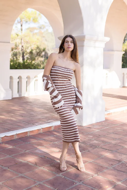 Trinity Sleeveless Stripe Print Knit Midi Dress And Cropped Cadigan Set Taupe Elegant Velvet Midi Dress Trinity Sleeveless Stripe Print Knit Midi Dress And Cropped Cadigan Set Taupe Elegant Velvet Midi Dress