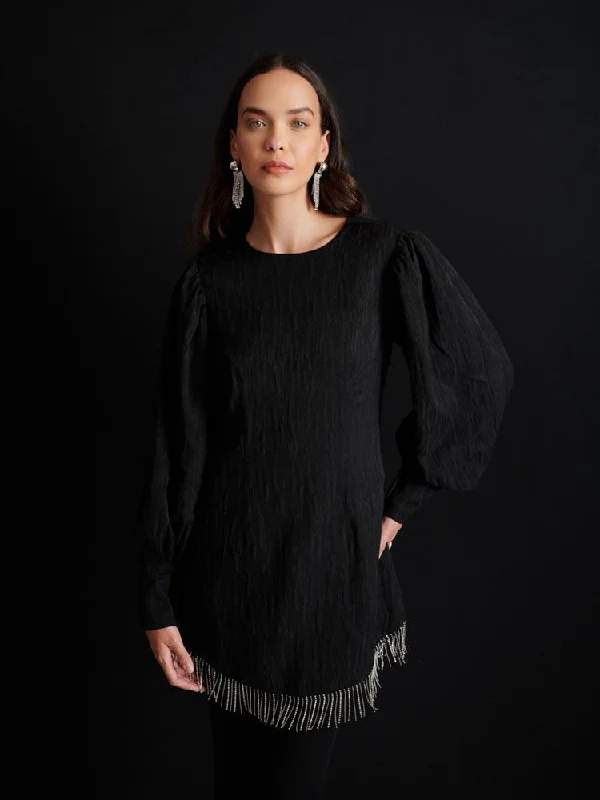 <b> Ghospell </b> Abel Mini Dress Elegant Velvet Mini Dress