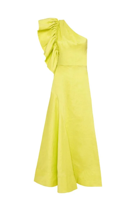 Bonjour Asymmetric Midi Dress by Aje Elegant Satin Slip Midi Dress