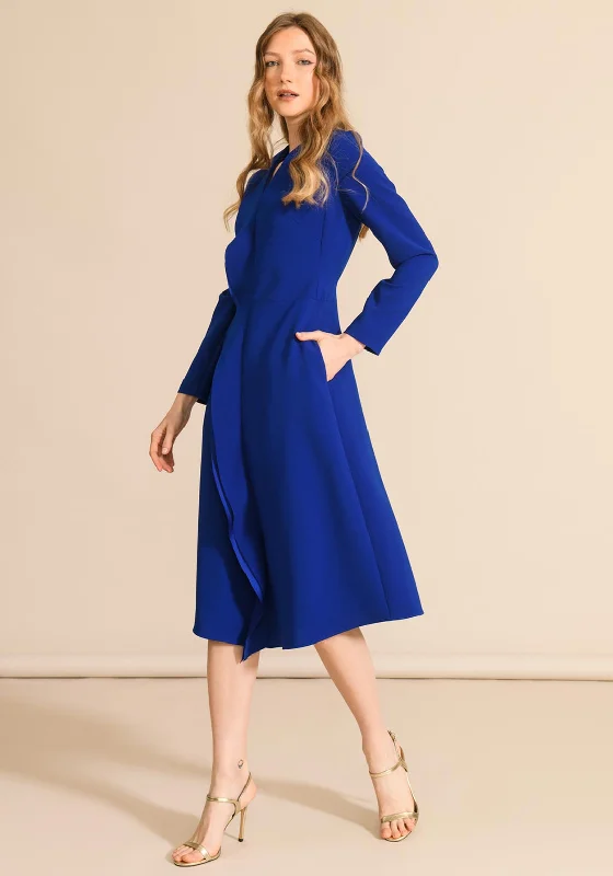 Caroline Kilkenny River Midi Dress, Royal Blue Comfortable Fit-and-Flare Midi Dress