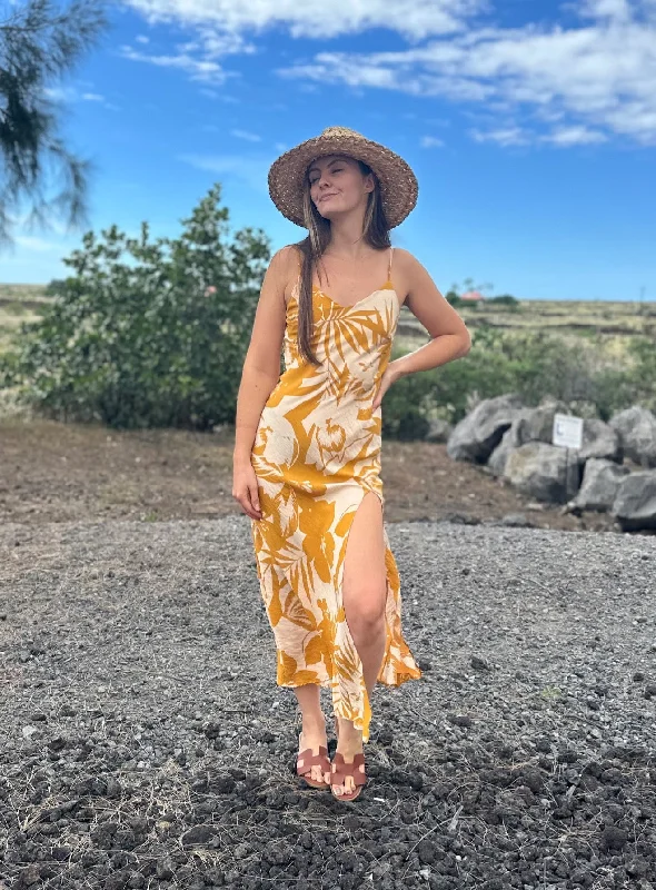 Contrast Leaf Print Midi Dress (RESTOCKED) Stylish Tiered Midi Dress
