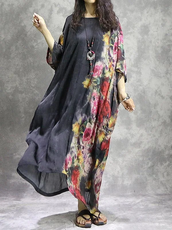 Floral Loose Casual Maxi Dress Fashionable Layered Maxi Dress