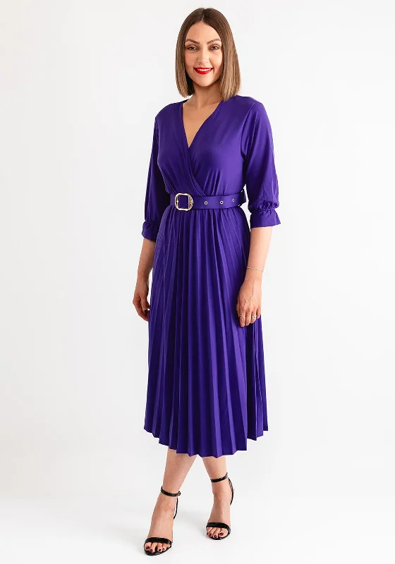 Kate & Pippa Positano Midi Dress, Purple Multi Comfortable Wrap Midi Dress