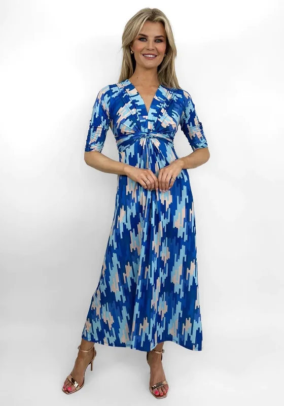 Kate & Pippa Alana Knot Print Midi Dress, Blue Multi Stylish Long Sleeve Floral Midi Dress Kate & Pippa Alana Knot Print Midi Dress, Blue Multi Stylish Long Sleeve Floral Midi Dress