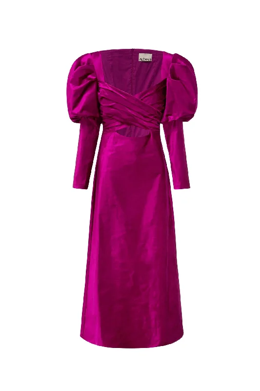 Rosario Puff Sleeve Midi Dress by Alemais Cozy A-Line Midi Dress