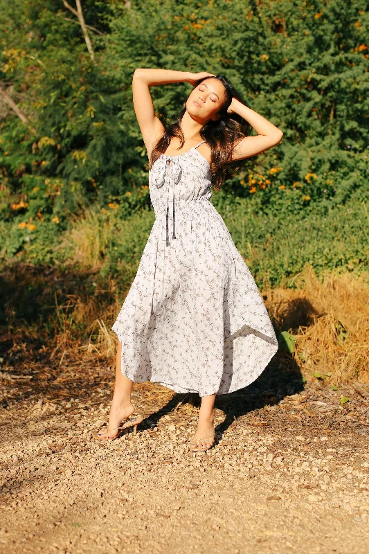 Sweet Floral Curve Hem Midi Dress (FINAL SALE) Fashionable Fitted Midi Dress
