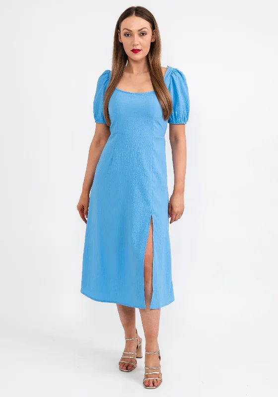 Tiffosi Jasmine Midi Dress, Blue Trendy Fit-and-Flare Midi Dress