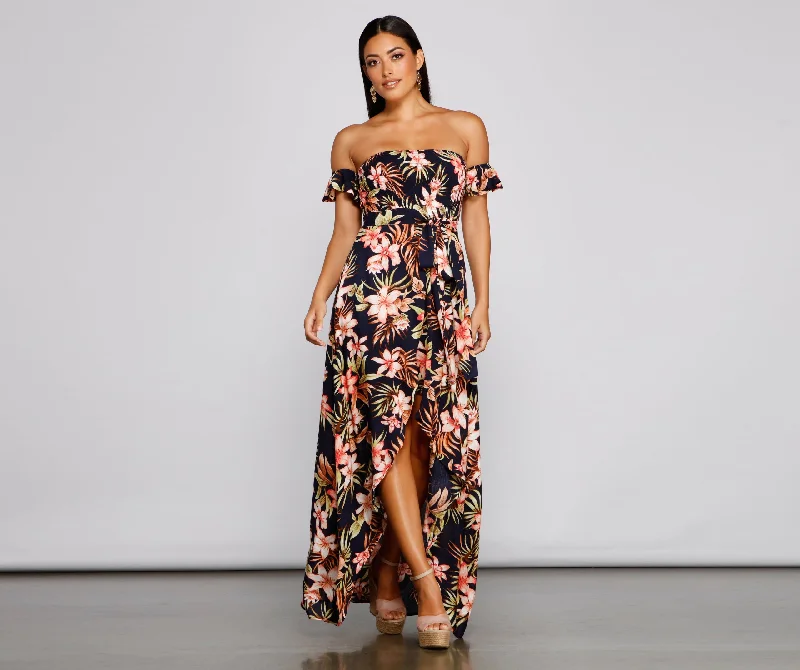 Tropical Sunsets Maxi Dress Fashionable Sheer Maxi Dress