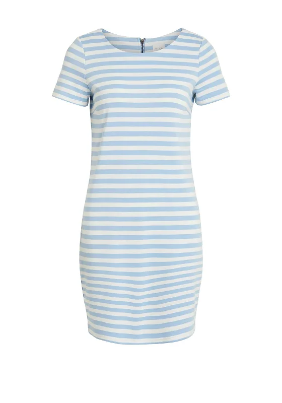 Vila Tinny Striped Midi Dress, Federal Blue Elegant Floral Midi Dress