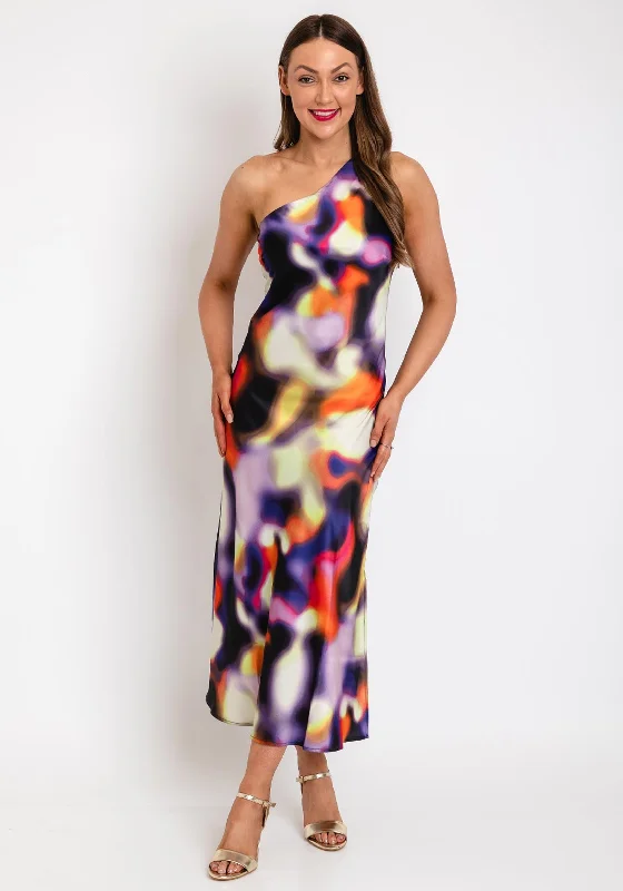 Y.A.S Radient One Shoulder Midi Dress, Multi Trendy Bodycon Midi Dress