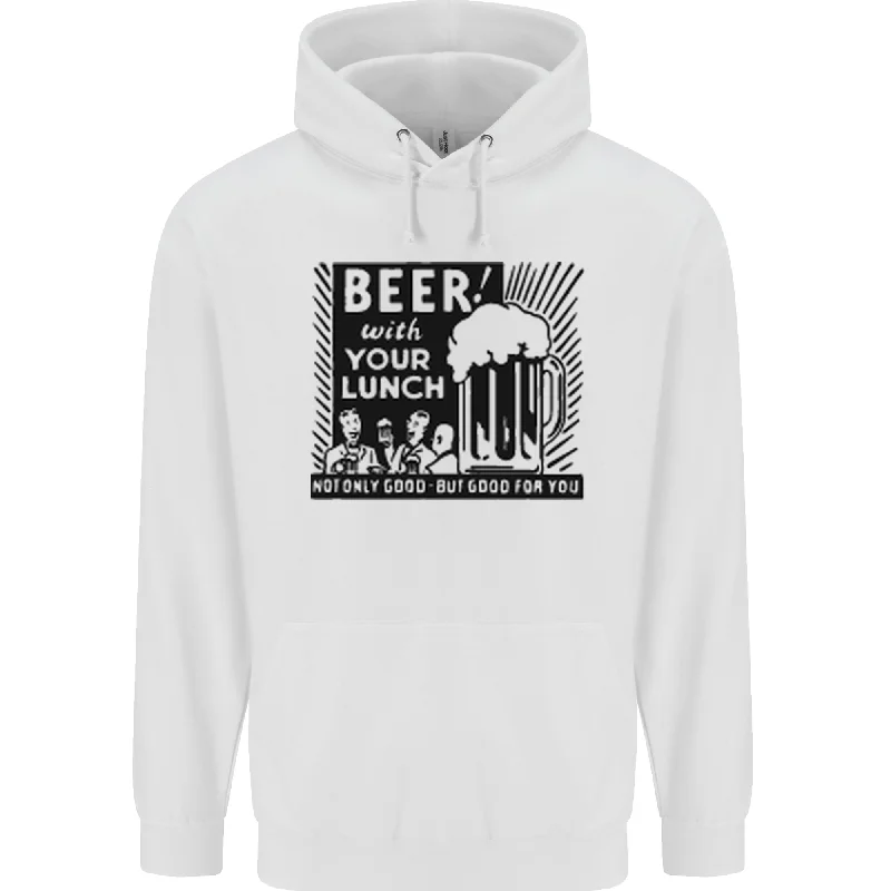 Beer with Your Lunch Funny Alcohol Mens 80% Cotton Hoodie Hoodie with Gradient Ombre Colorful