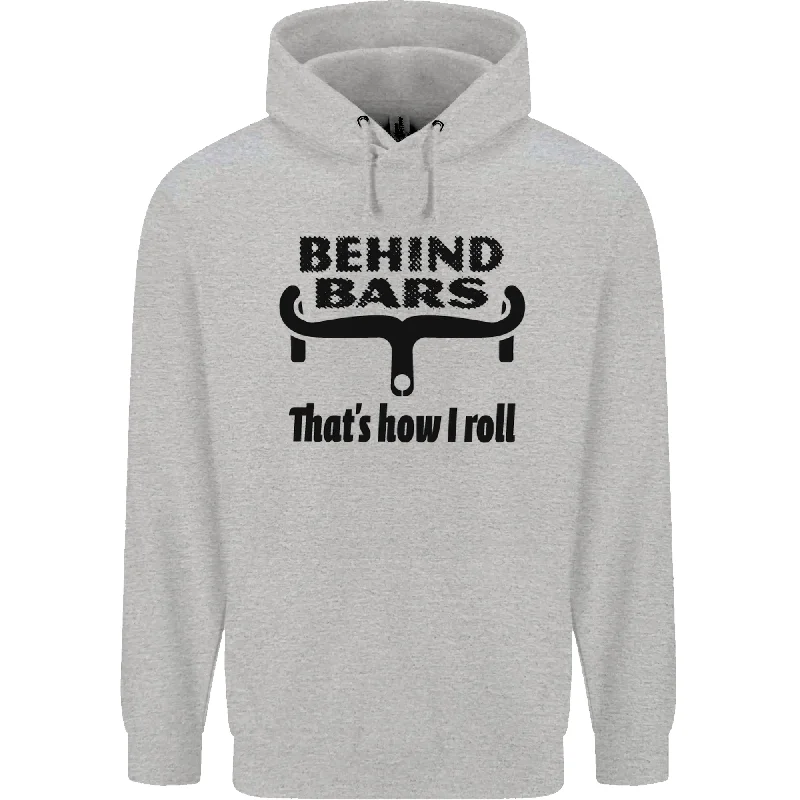 Behind Bars Thats How I Roll Cycling Mens 80% Cotton Hoodie Hoodie with Half-Zip Sporty Casual