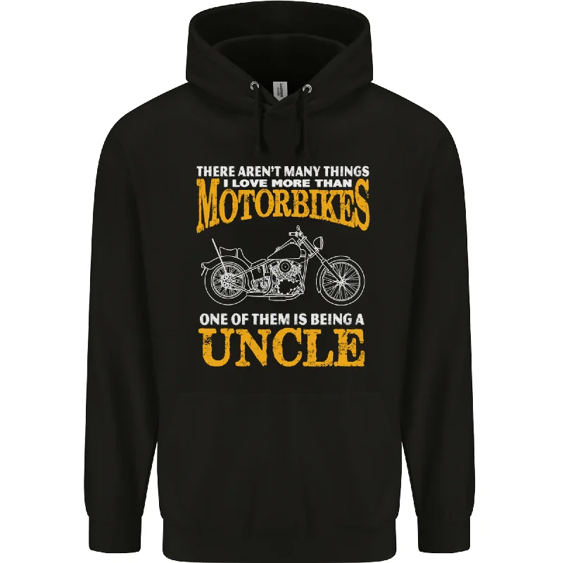 Being An Uncle Biker Motorcycle Motorbike Mens 80% Cotton Hoodie Hoodie with Hood Adjustable Protection