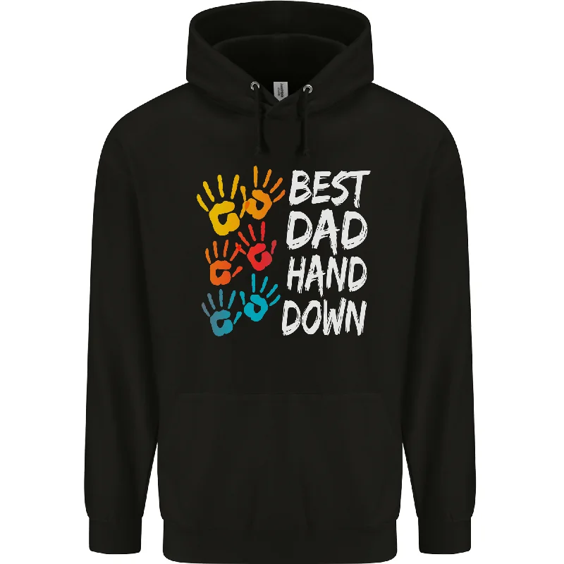 Best Dad Hands Down Fathers Day Funny Mens 80% Cotton Hoodie Hoodie with Logo Branding Identity