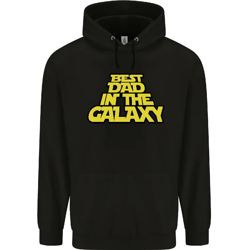 Best Dad in the Galaxy Funny Fathers Day Mens 80% Cotton Hoodie Hoodie with Rhinestones Sparkly Elegant