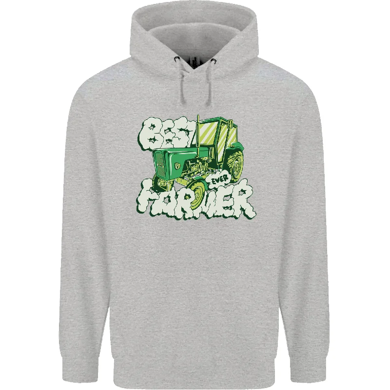 Best Farmer Ever Farming Fathers Day Mens 80% Cotton Hoodie Hoodie with Applique Textured Unique