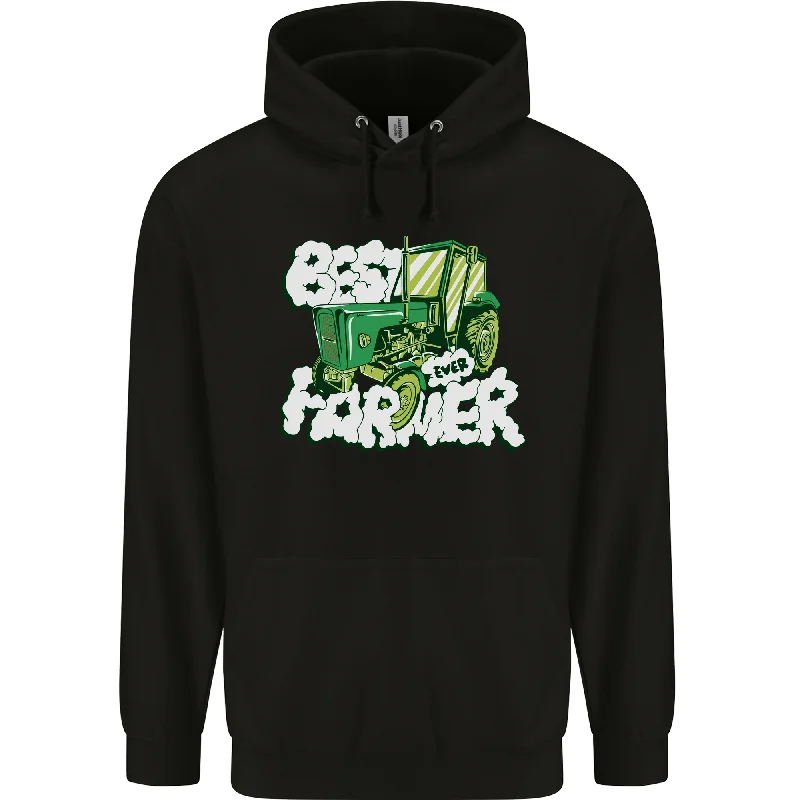 Best Farmer Ever Fathers Day Farming Mens 80% Cotton Hoodie Hoodie with Raw Hem Edgy Unfinished