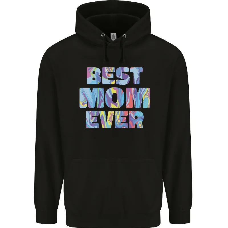 Best Mom Ever Tie Died Effect Mothers Day Mens 80% Cotton Hoodie Hoodie with Pocket Utility Practical