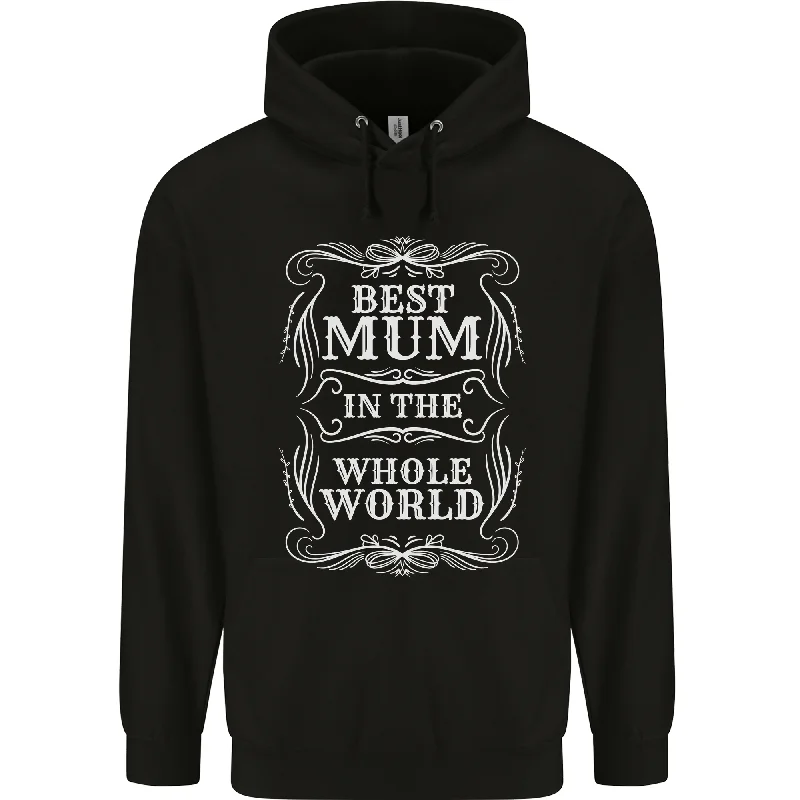 Best Mum in the World Mothers Day Mens 80% Cotton Hoodie Zip Hoodie Drawstring Kangaroo Pocket