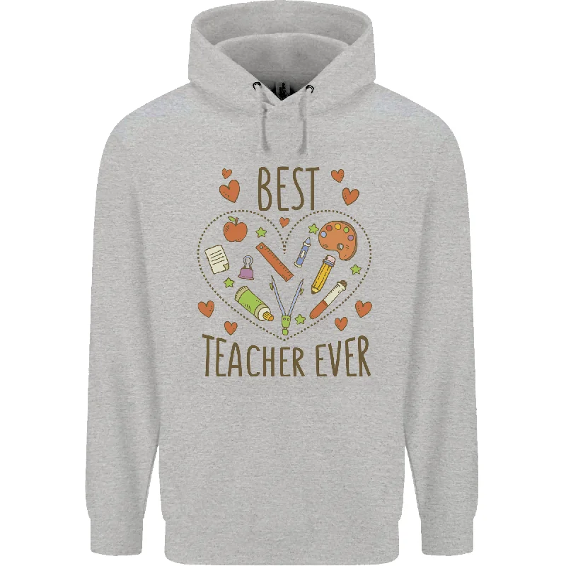 Best Teacher Ever Teaching Maths English Science Mens 80% Cotton Hoodie Hoodie with Turtle Neck Cozy Winter