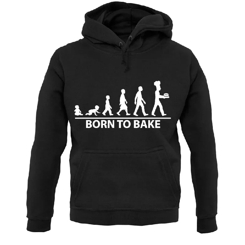 Born To Bake Unisex Hoodie Hoodie with Frayed Bohemian Relaxed