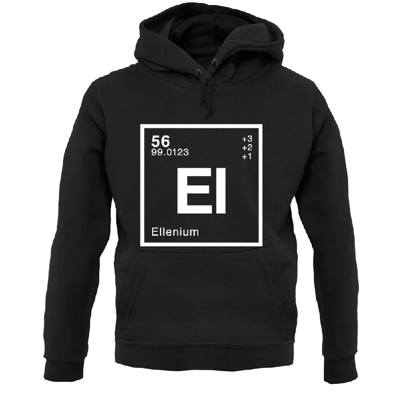 Ellen - Periodic Element Unisex Hoodie Hoodie with Exposed Zipper Edgy Industrial