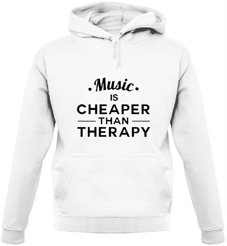 Music Is Cheaper Than Therapy Unisex Hoodie Hoodie with Monochrome Minimalist Simple