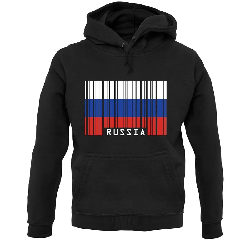 Russia Barcode Style Flag Unisex Hoodie Hoodie with Full-Zip Functional Layering