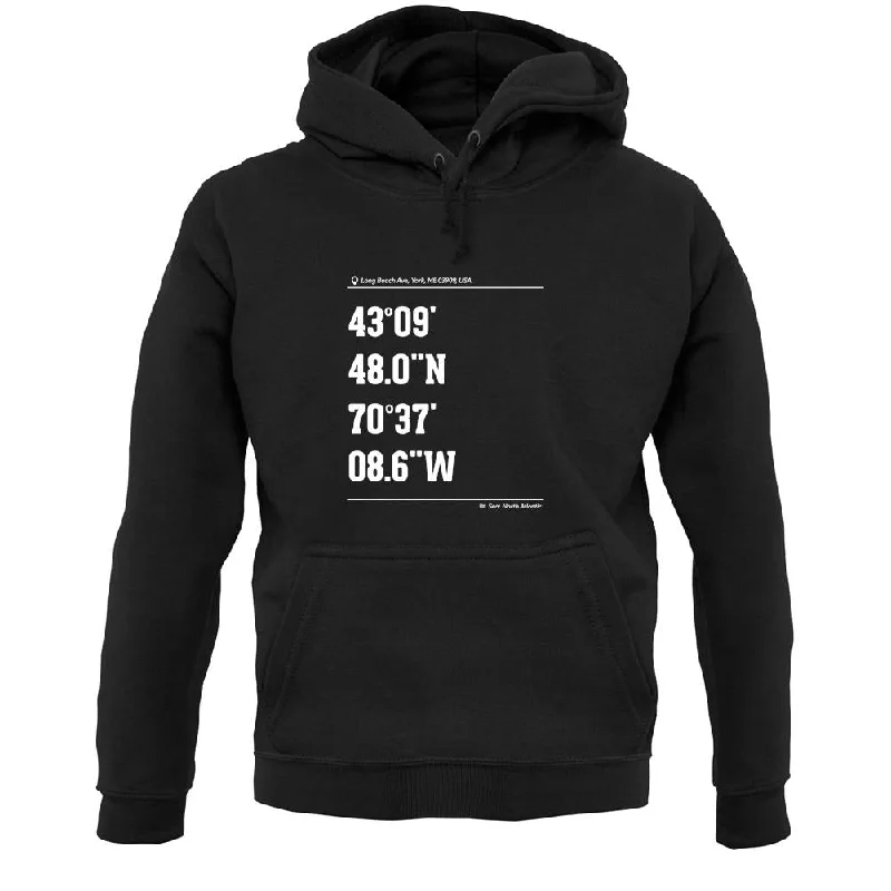 Surfing Coordinates Longsands In York Unisex Hoodie Hoodie Jacket Zipper Layering