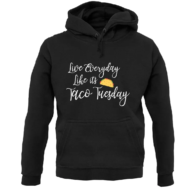 Taco Tuesday Unisex Hoodie Hoodie with Hem Embroidery Detailed Premium