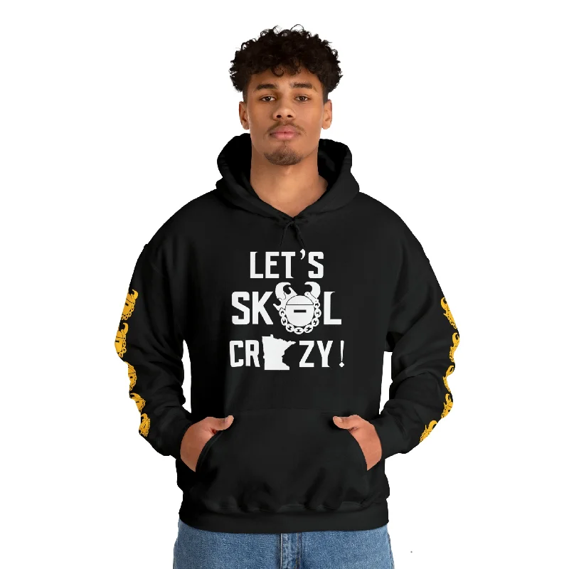 Unisex Heavy Blend™ Hooded Sweatshirt - Let's go Crazy! + Game Day Helmet (Sleeves) Hoodie with Tie-Dye Psychedelic Retro