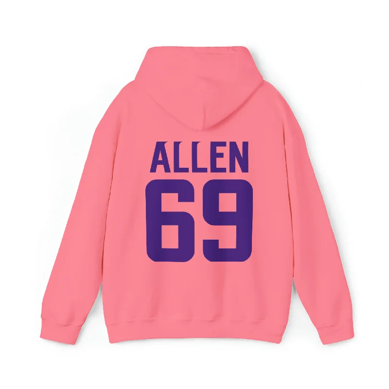 Unisex Heavy Blend™ Hoodie - Jersey #69 Hoodie with Raglan Sleeves Sporty Comfortable