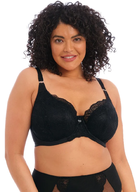 Brianna Underwired Padded Half Cup Bra In Black - Elomi Casual Bralette Set