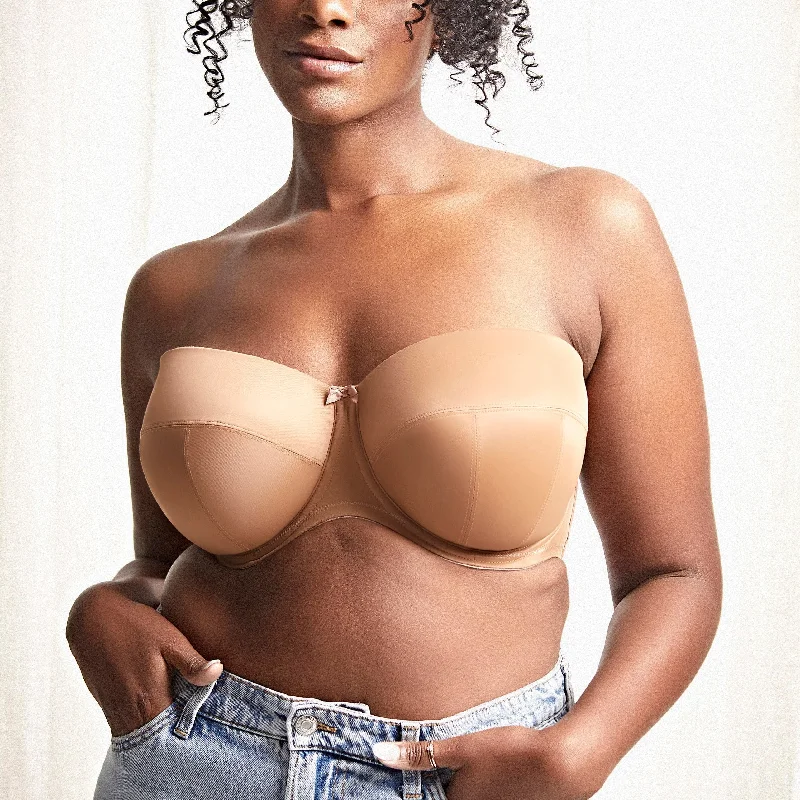 Dana Strapless Bra In Caramel - Sculptress by Panache Soft Mesh Bra