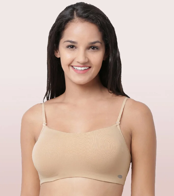 Full Coverage Non-Padded Wirefree Comfort Cami Detachable Bra Supportive Sports Bra