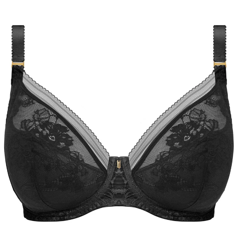 Fantasie Lace Fusion Underwire Side Support Bra - Black Cotton Comfort Bra