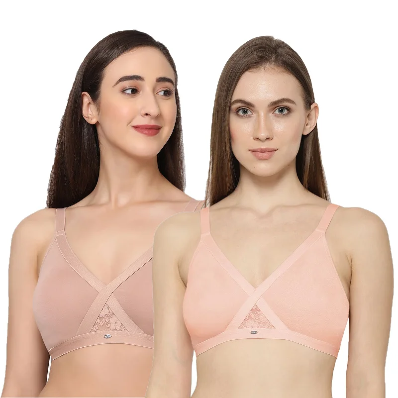 Full coverage cross over non padded non wired bra (Pack of 2) CB-405 Sexy Underwire Bra