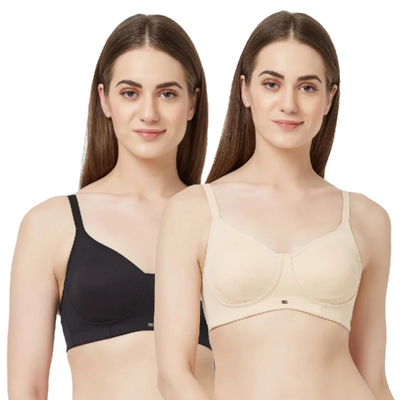 Full Coverage Encircle Non Padded Non Wired Bra (Pack Of 2) CB-332 Sports Support Bra