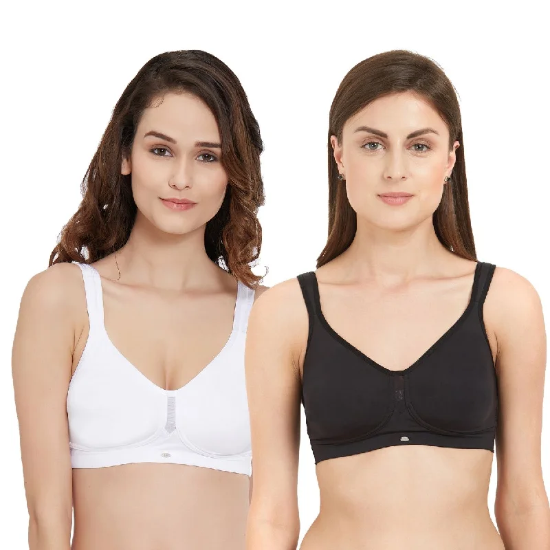 Full Coverage Minimizer Non Padded Non Wired Bra (Pack Of 2) CB-328 Soft Mesh Bra