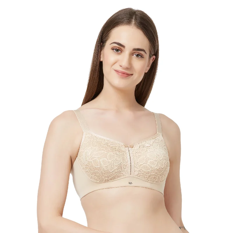 Full Coverage Non Padded Non Wired Lace Bra-FB-705 Push-Up Wireless Bra