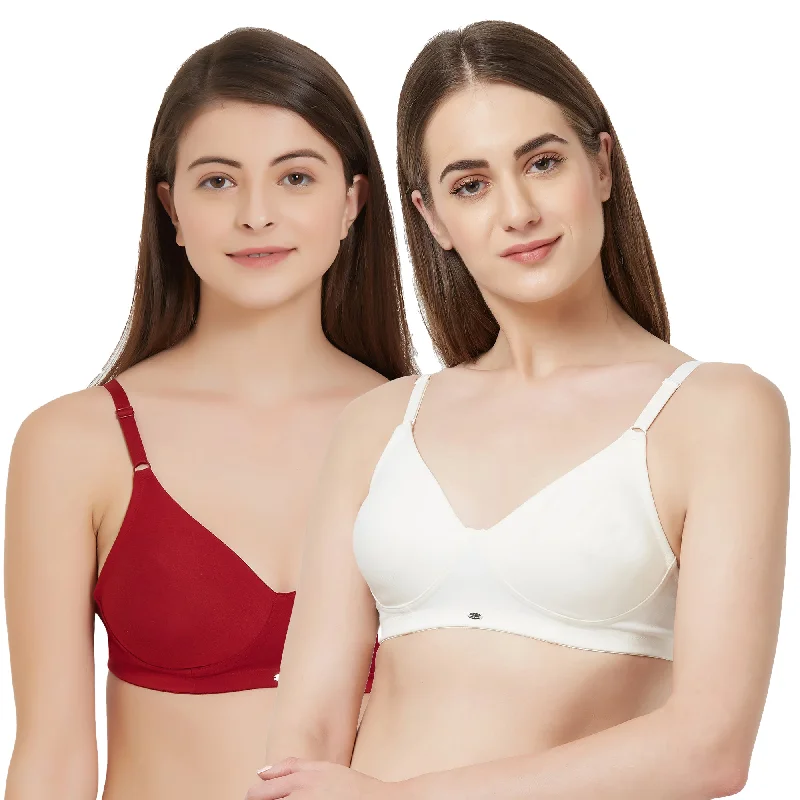 Full Coverage Seamless Cup Non-Wired Bra (PACK OF 2) CB-330 Sexy Lace Bralette