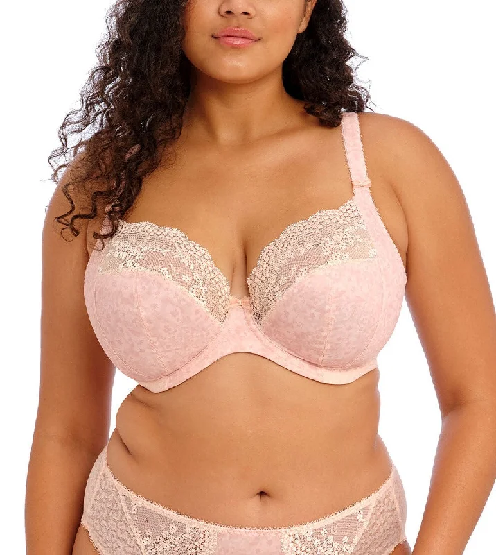 Lucie Underwired Plunge Bra In Pale Blush - Elomi Lightweight Cotton Bra