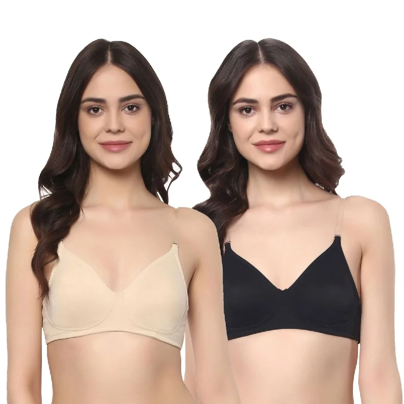 Medium Coverage Non Padded Non Wired Multiway Bra (PACK OF 2) CB-321A Full Support Bra